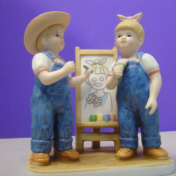 VTG Homco Home Interiors Denim Days Portrait of Debbie Figure # 15356-03 - Picture 1 of 16